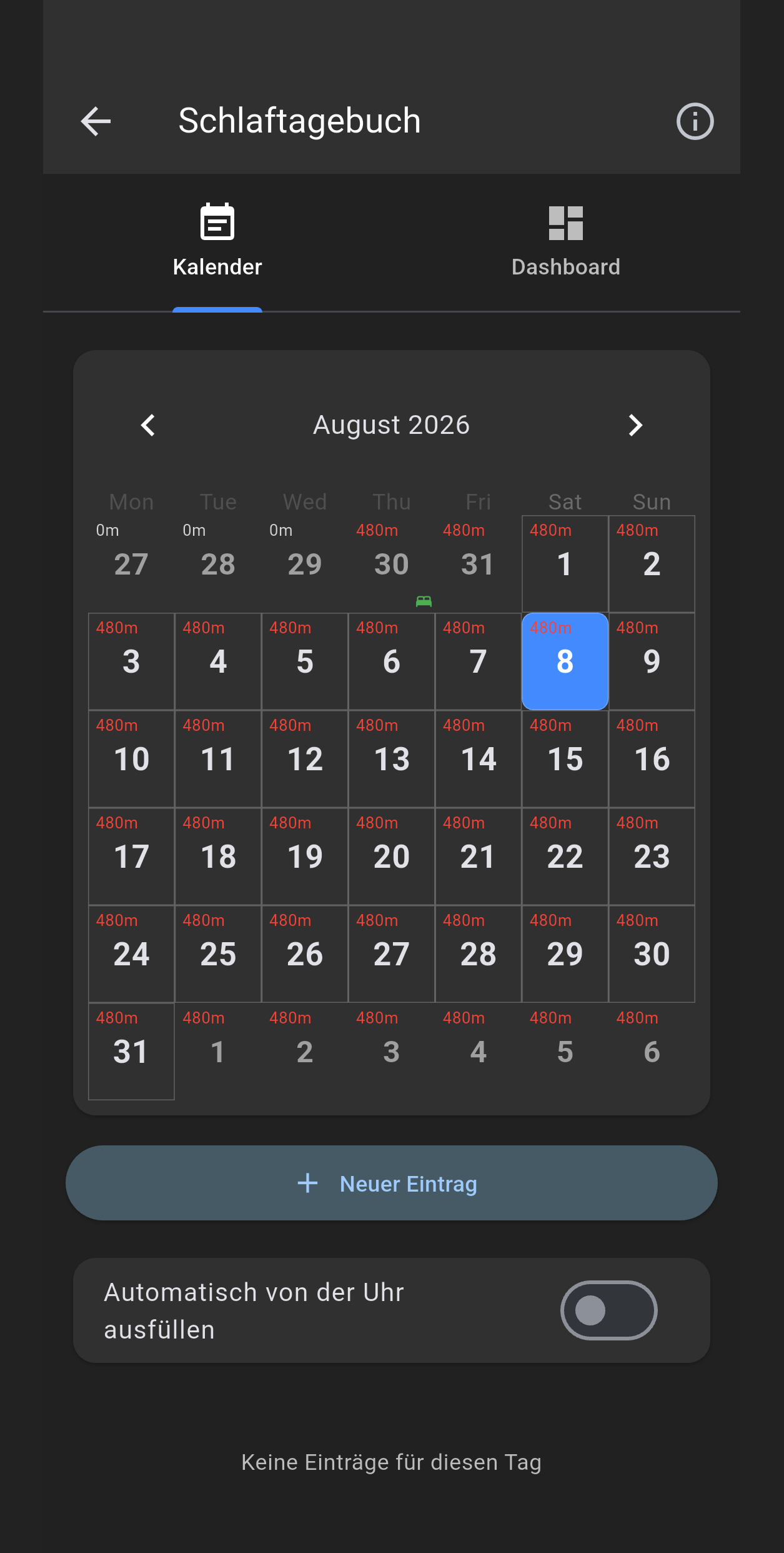 sd20 App: Schlaftagebuch